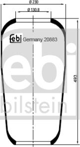 FEBI Bilstein 20883 - Soffietto, Sospensione pneumatica www.autoricambi360.it