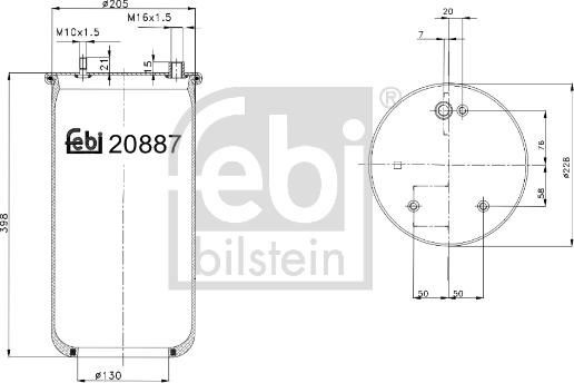 FEBI Bilstein 20887 - Soffietto, Sospensione pneumatica www.autoricambi360.it