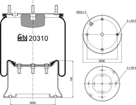 FEBI Bilstein 20310 - Soffietto, Sospensione pneumatica www.autoricambi360.it