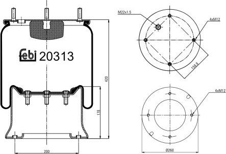 FEBI Bilstein 20313 - Soffietto, Sospensione pneumatica www.autoricambi360.it