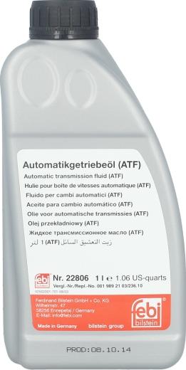 Febi Bilstein 22806 - Olio cambio automatico www.autoricambi360.it