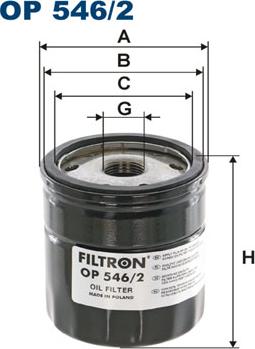 Filtron OP546/2 - Filtro olio www.autoricambi360.it
