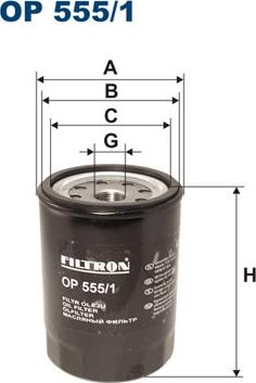 Filtron OP555/1 - Filtro olio www.autoricambi360.it