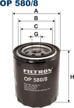Filtron OP580/8 - Filtro olio www.autoricambi360.it