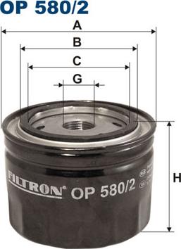 Filtron OP580/2 - Filtro olio www.autoricambi360.it