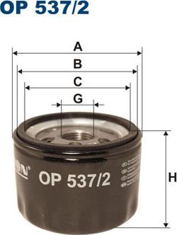 Filtron OP537/2 - Filtro olio www.autoricambi360.it