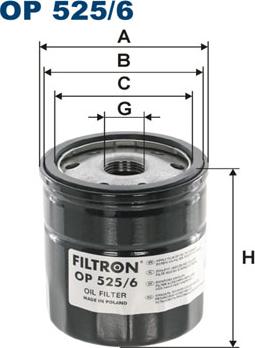 Filtron OP525/6 - Filtro olio www.autoricambi360.it