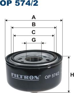 Filtron OP574/2 - Filtro olio www.autoricambi360.it