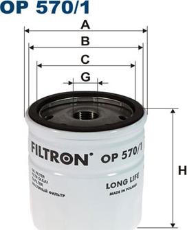 Filtron OP570/1 - Filtro olio www.autoricambi360.it