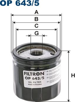 Filtron OP643/5 - Filtro olio www.autoricambi360.it