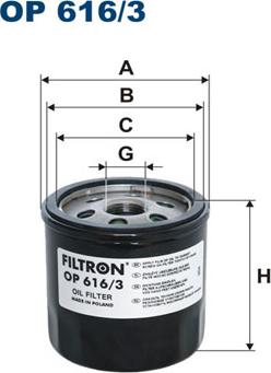 Filtron OP616/3 - Filtro olio www.autoricambi360.it