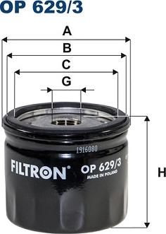 Filtron OP 629/3 - Filtro olio www.autoricambi360.it