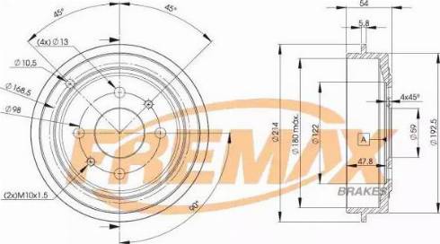 FREMAX BD-9325 - Tamburo freno www.autoricambi360.it