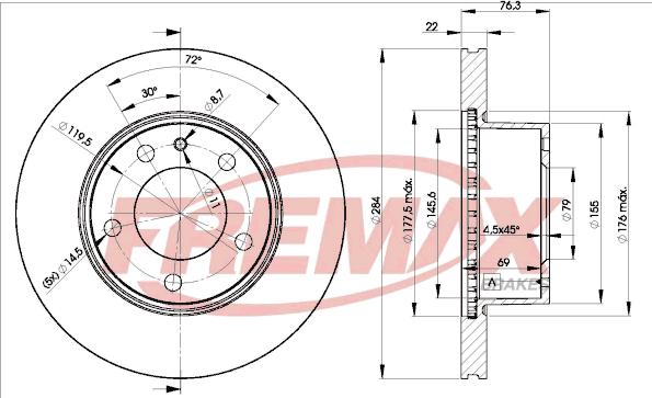 FREMAX BD-1656 - Discofreno www.autoricambi360.it