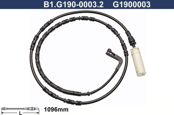 Galfer B1.G190-0003.2 - Contatto segnalazione, Usura past. freno / mat. d'attrito www.autoricambi360.it