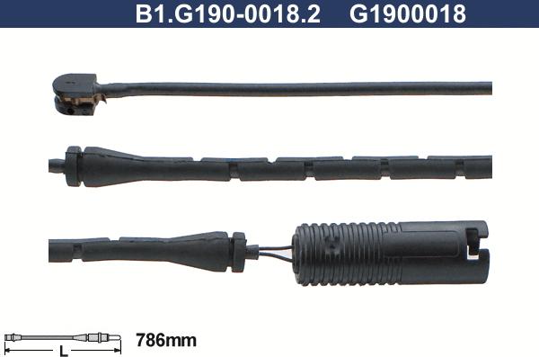 Galfer B1.G190-0018.2 - Contatto segnalazione, Usura past. freno / mat. d'attrito www.autoricambi360.it