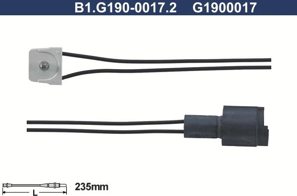 Galfer B1.G190-0017.2 - Contatto segnalazione, Usura past. freno / mat. d'attrito www.autoricambi360.it