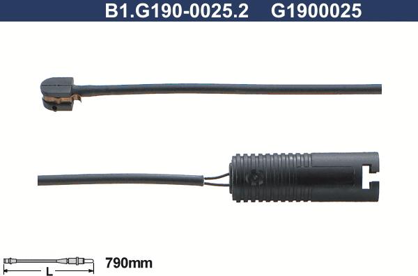 Galfer B1.G190-0025.2 - Contatto segnalazione, Usura past. freno / mat. d'attrito www.autoricambi360.it