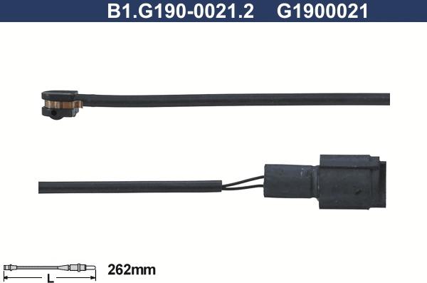 Galfer B1.G190-0021.2 - Contatto segnalazione, Usura past. freno / mat. d'attrito www.autoricambi360.it