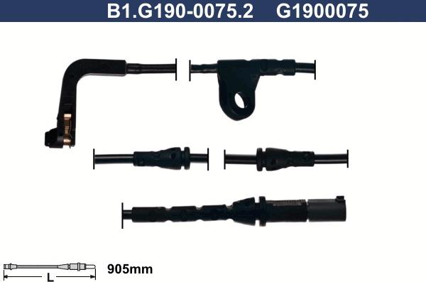 Galfer B1.G190-0075.2 - Contatto segnalazione, Usura past. freno / mat. d'attrito www.autoricambi360.it