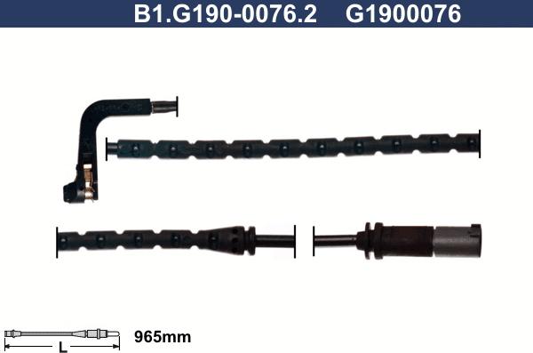 Galfer B1.G190-0076.2 - Contatto segnalazione, Usura past. freno / mat. d'attrito www.autoricambi360.it