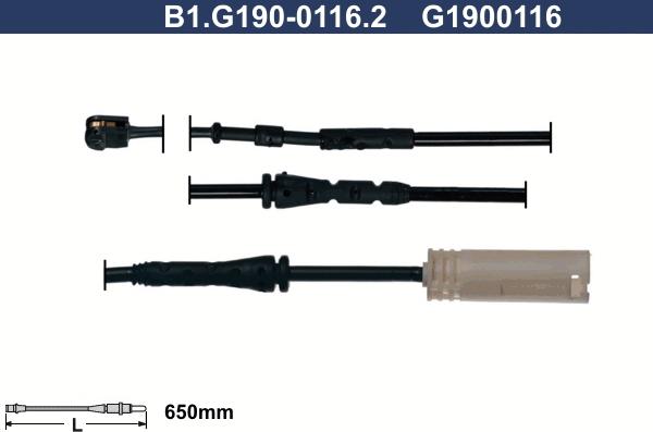 Galfer B1.G190-0116.2 - Contatto segnalazione, Usura past. freno / mat. d'attrito www.autoricambi360.it