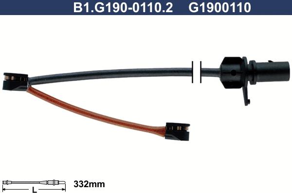 Galfer B1.G190-0110.2 - Contatto segnalazione, Usura past. freno / mat. d'attrito www.autoricambi360.it