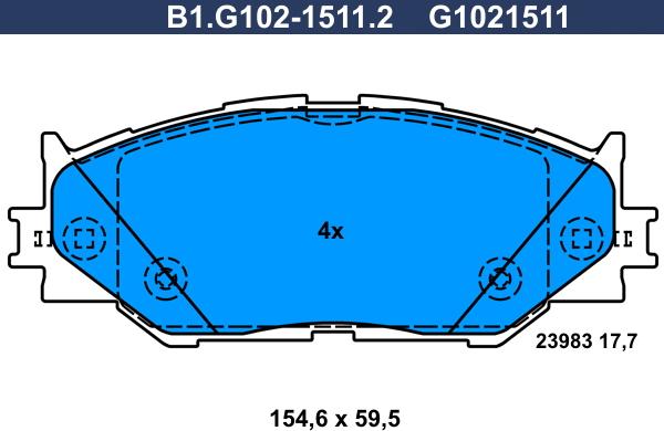 Galfer B1.G102-1511.2 - Kit pastiglie freno, Freno a disco www.autoricambi360.it