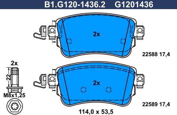 Galfer B1.G120-1436.2 - Kit pastiglie freno, Freno a disco www.autoricambi360.it