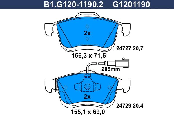 Galfer B1.G120-1190.2 - Kit pastiglie freno, Freno a disco www.autoricambi360.it