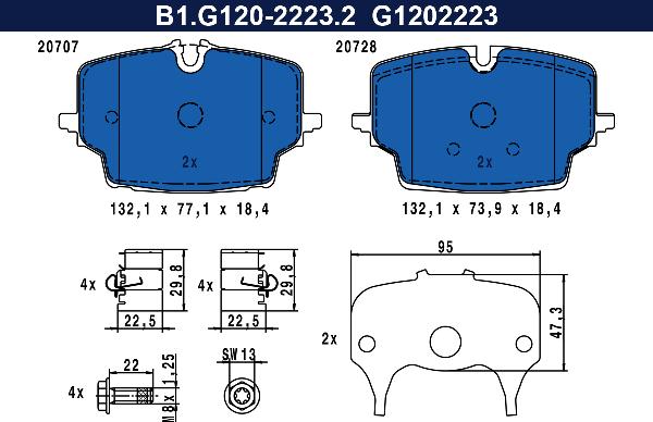 Galfer B1.G120-2223.2 - Kit pastiglie freno, Freno a disco www.autoricambi360.it