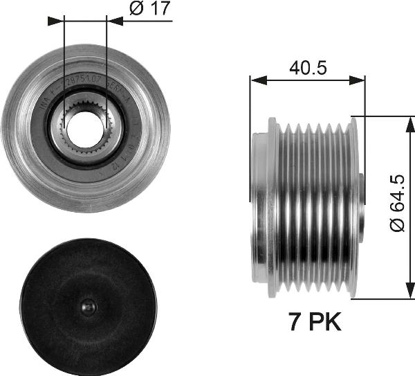 GATES OAP7094 - Puleggia cinghia, Alternatore www.autoricambi360.it