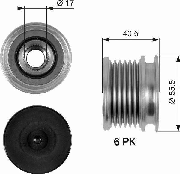 GATES OAP7060 - Puleggia cinghia, Alternatore www.autoricambi360.it