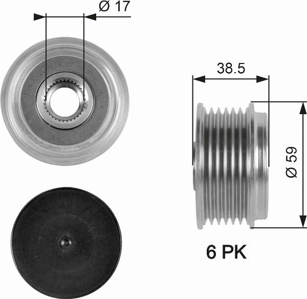 GATES OAP7063 - Puleggia cinghia, Alternatore www.autoricambi360.it