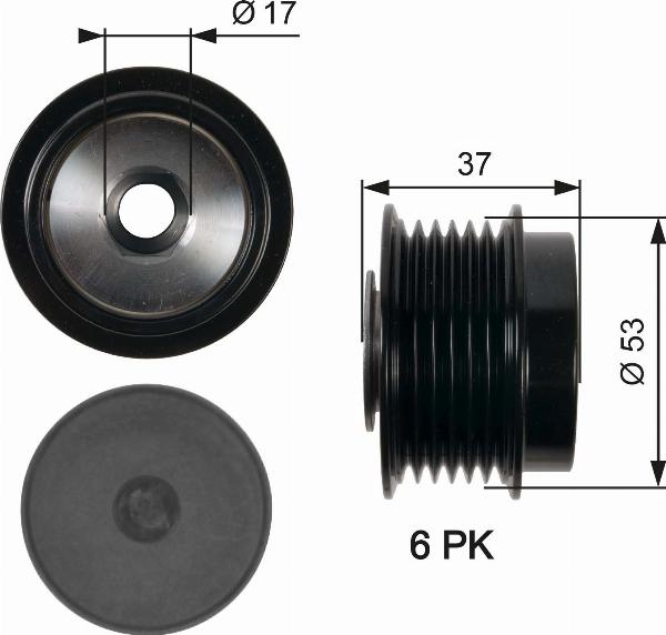 Gates OAP7015 - Puleggia cinghia, Alternatore www.autoricambi360.it