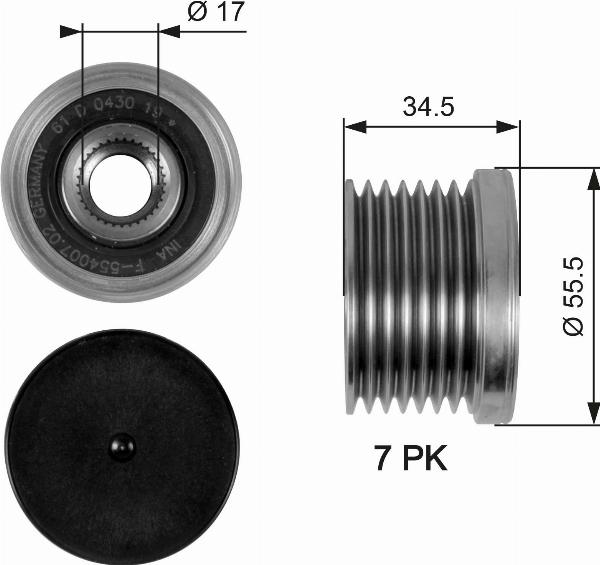 GATES OAP7084 - Puleggia cinghia, Alternatore www.autoricambi360.it
