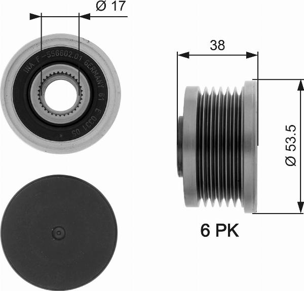 GATES OAP7081 - Puleggia cinghia, Alternatore www.autoricambi360.it
