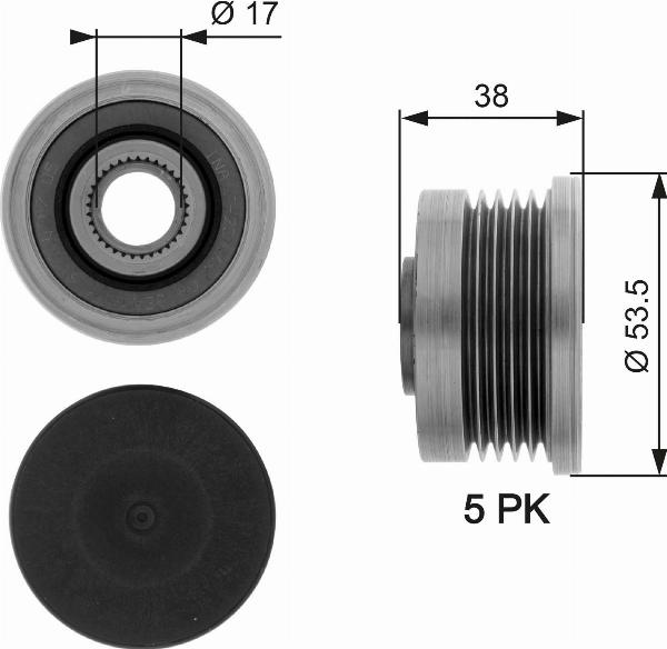 GATES OAP7082 - Puleggia cinghia, Alternatore www.autoricambi360.it