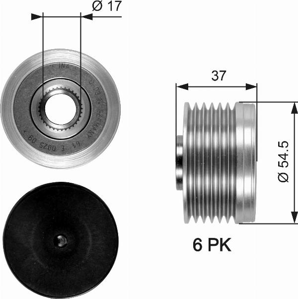 GATES OAP7034 - Puleggia cinghia, Alternatore www.autoricambi360.it