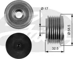 GATES OAP7030 - Puleggia cinghia, Alternatore www.autoricambi360.it