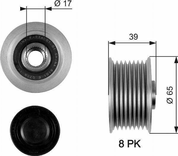 GATES OAP7071 - Puleggia cinghia, Alternatore www.autoricambi360.it
