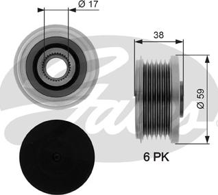 GATES OAP7077 - Puleggia cinghia, Alternatore www.autoricambi360.it