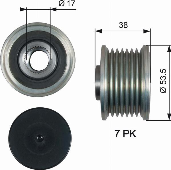 GATES OAP7190 - Puleggia cinghia, Alternatore www.autoricambi360.it