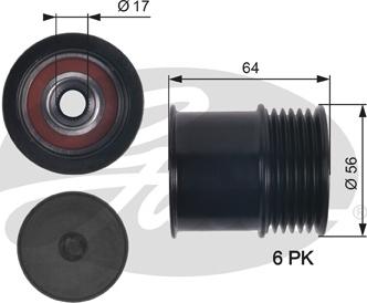 GATES OAP7151 - Puleggia cinghia, Alternatore www.autoricambi360.it
