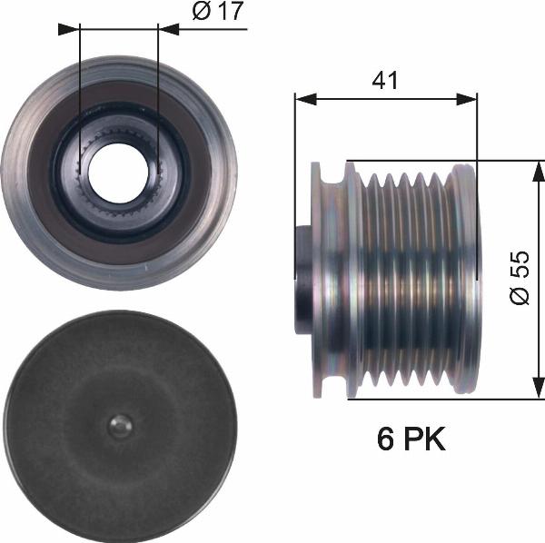 GATES OAP7115 - Puleggia cinghia, Alternatore www.autoricambi360.it