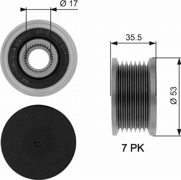 GATES OAP7110 - Puleggia cinghia, Alternatore www.autoricambi360.it