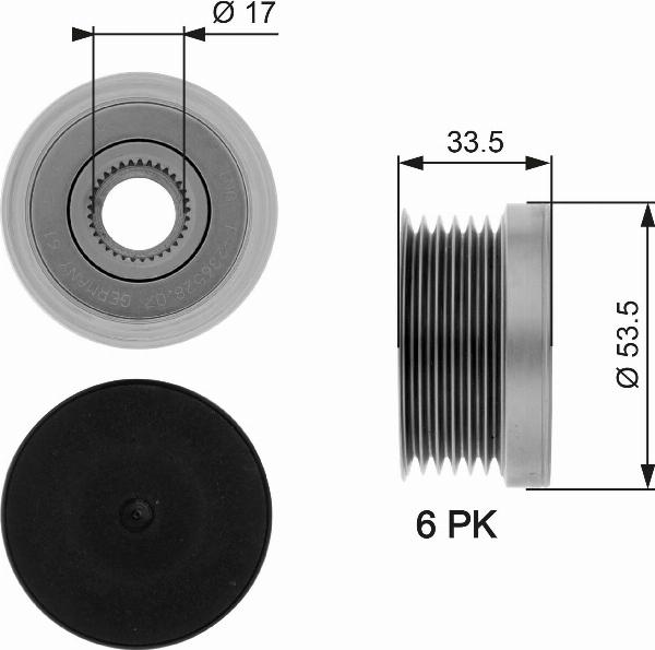 Gates OAP7111 - Puleggia cinghia, Alternatore www.autoricambi360.it