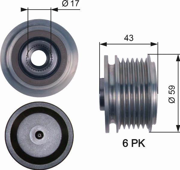 GATES OAP7112 - Puleggia cinghia, Alternatore www.autoricambi360.it