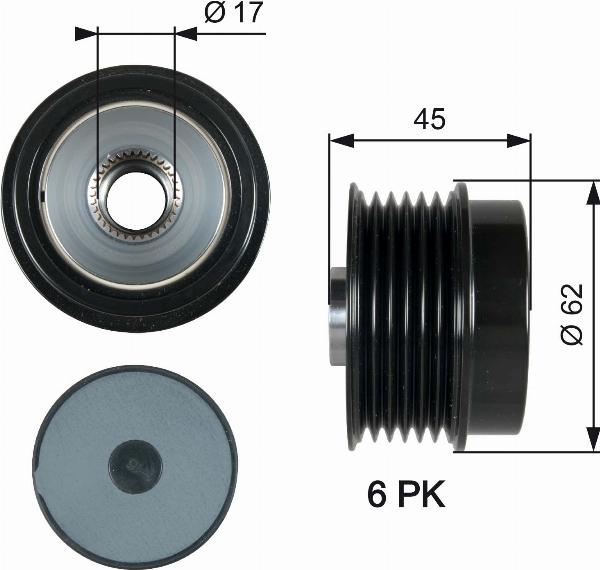 GATES OAP7180 - Puleggia cinghia, Alternatore www.autoricambi360.it