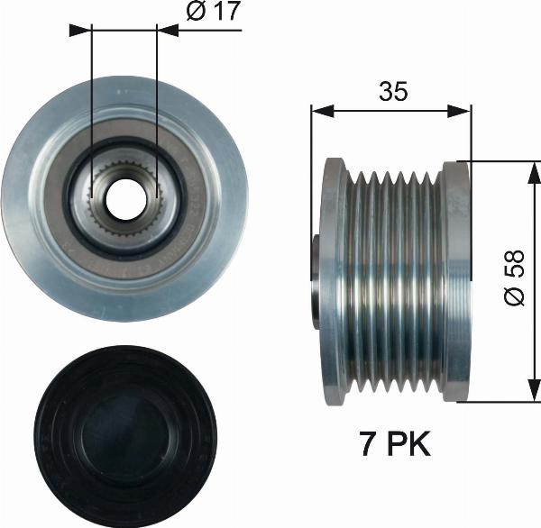 Gates OAP7183 - Puleggia cinghia, Alternatore www.autoricambi360.it
